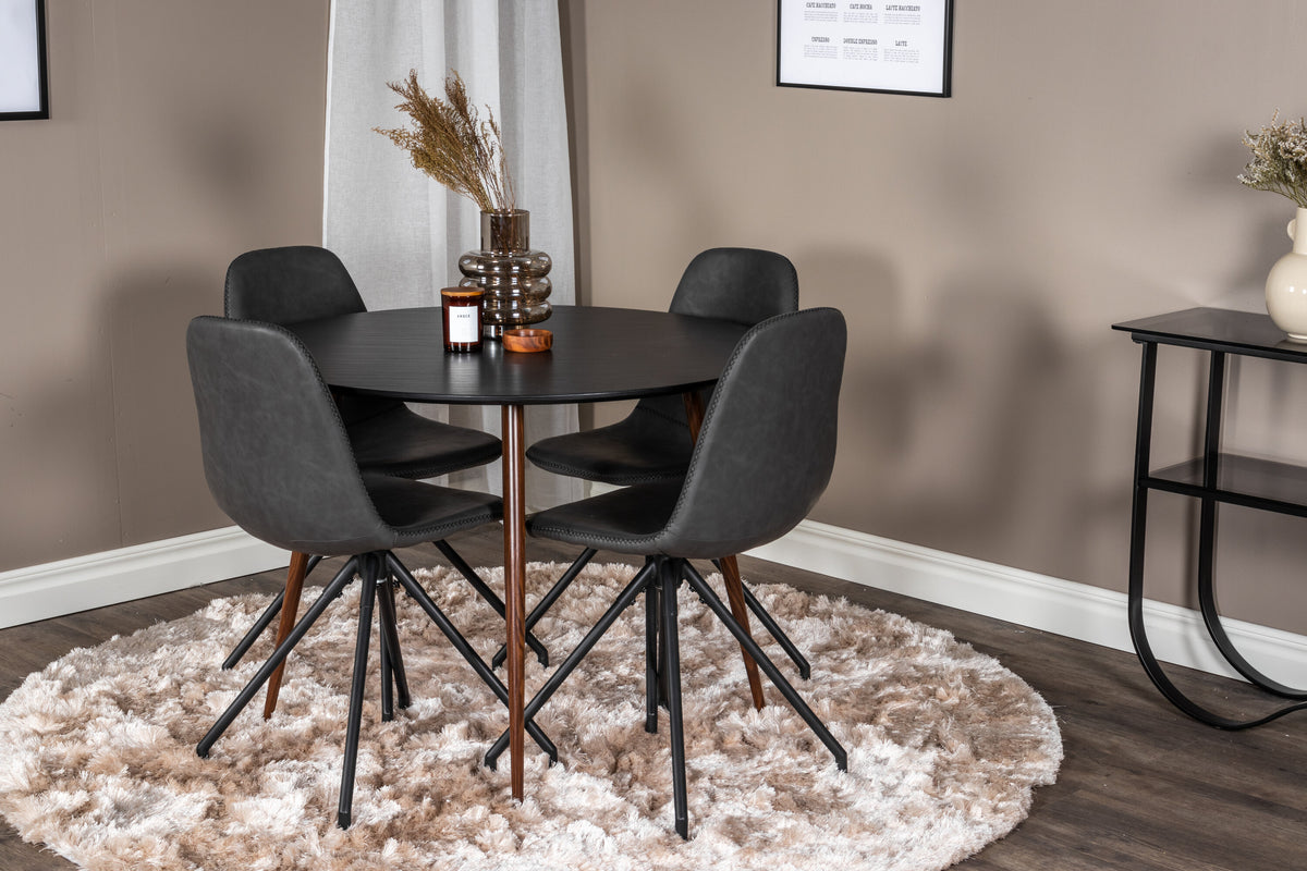 Plaza Matbord med Polar Stolarna – Bord: ⌀100 Stol: 54x88x44