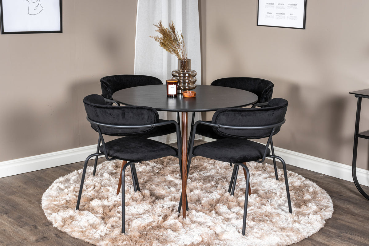 Plaza Matbord med Arrow Stolarna – Bord: ⌀100 Stol: 61x79x58