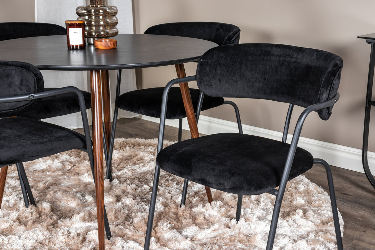 Plaza Matbord med Arrow Stolarna – Bord: ⌀100 Stol: 61x79x58