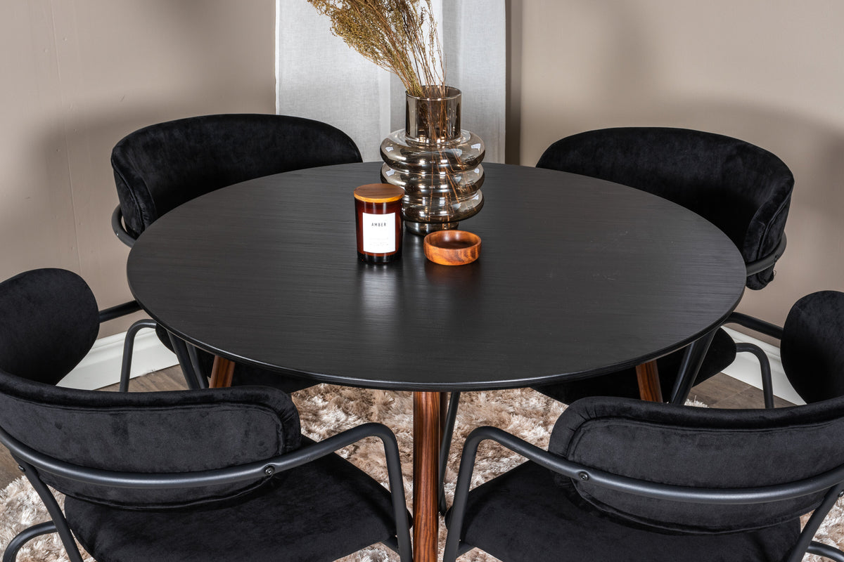 Plaza Matbord med Arrow Stolarna – Bord: ⌀100 Stol: 61x79x58