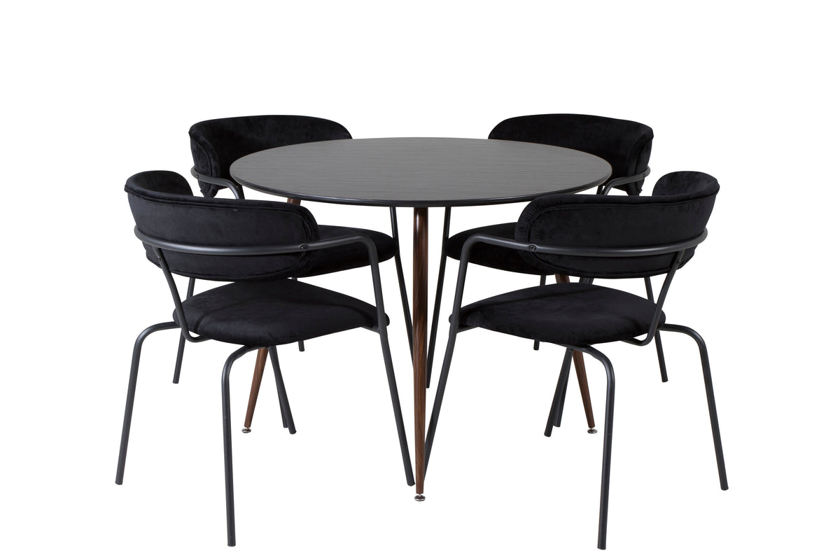 Plaza Matbord med Arrow Stolarna – Bord: ⌀100 Stol: 61x79x58
