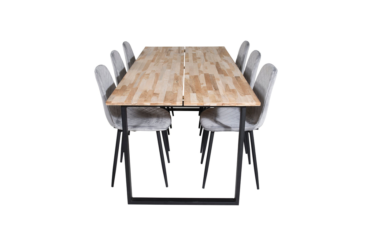 Cirebon Matbord med Polar Stolarna – Bord: 75x200x90 Stol: 52x86x44