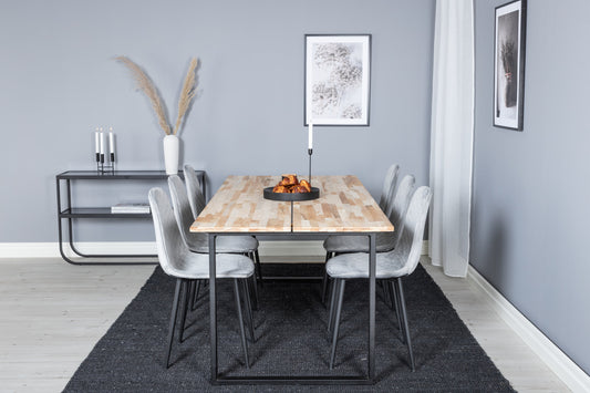 Cirebon Matbord med Polar Stolarna – Bord: 75x200x90 Stol: 52x86x44