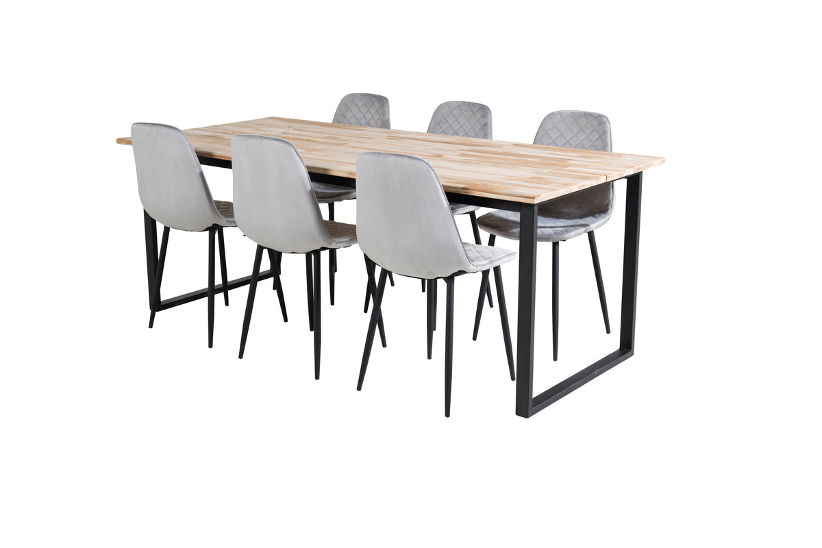 Cirebon Matbord med Polar Stolarna – Bord: 75x200x90 Stol: 52x86x44