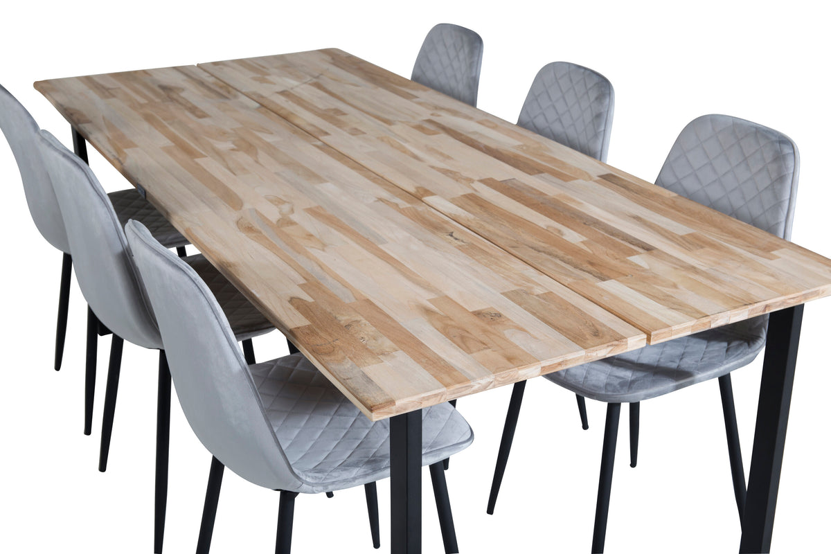 Cirebon Matbord med Polar Stolarna – Bord: 75x200x90 Stol: 52x86x44