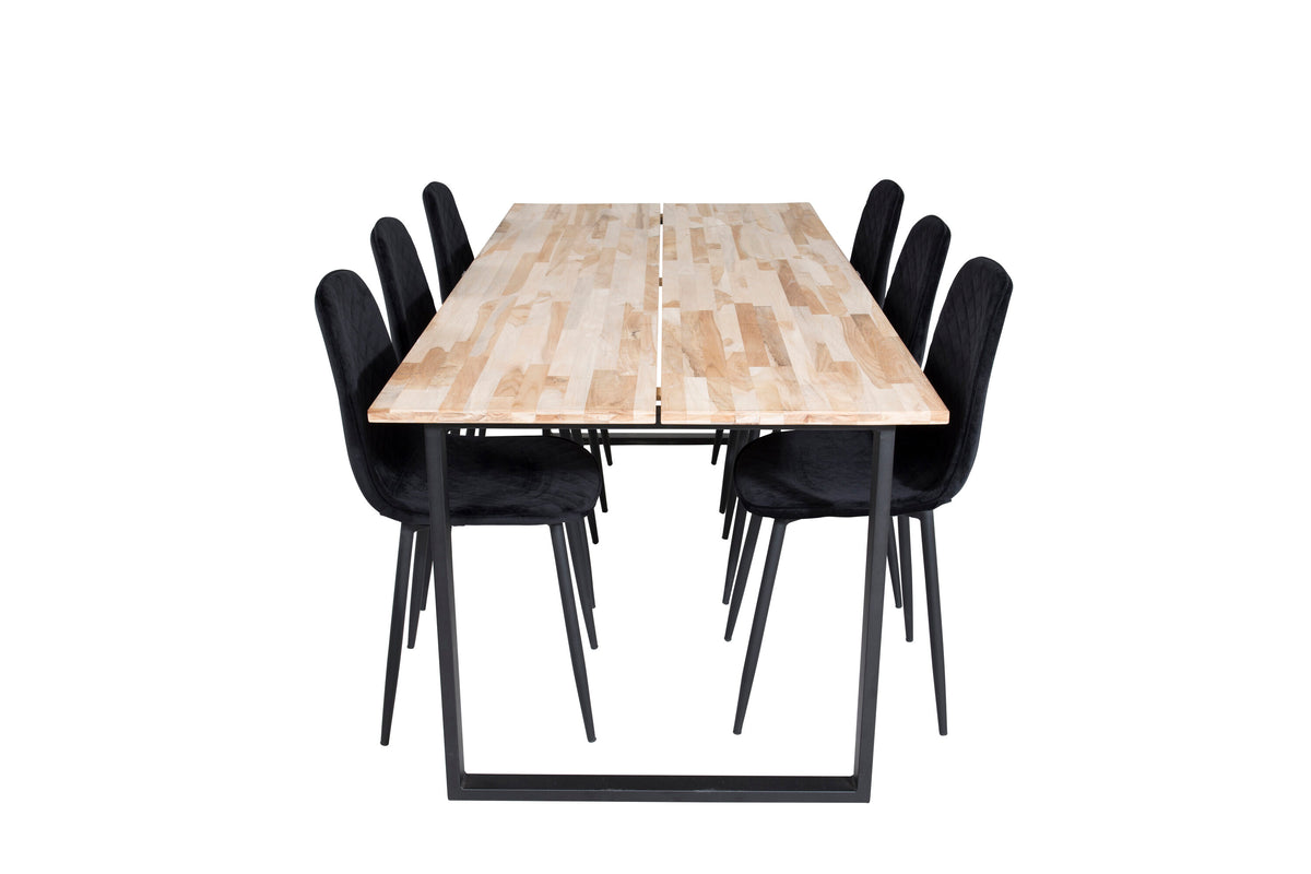 Cirebon Matbord med Polar Stolarna – Bord: 75x200x90 Stol: 52x86x44