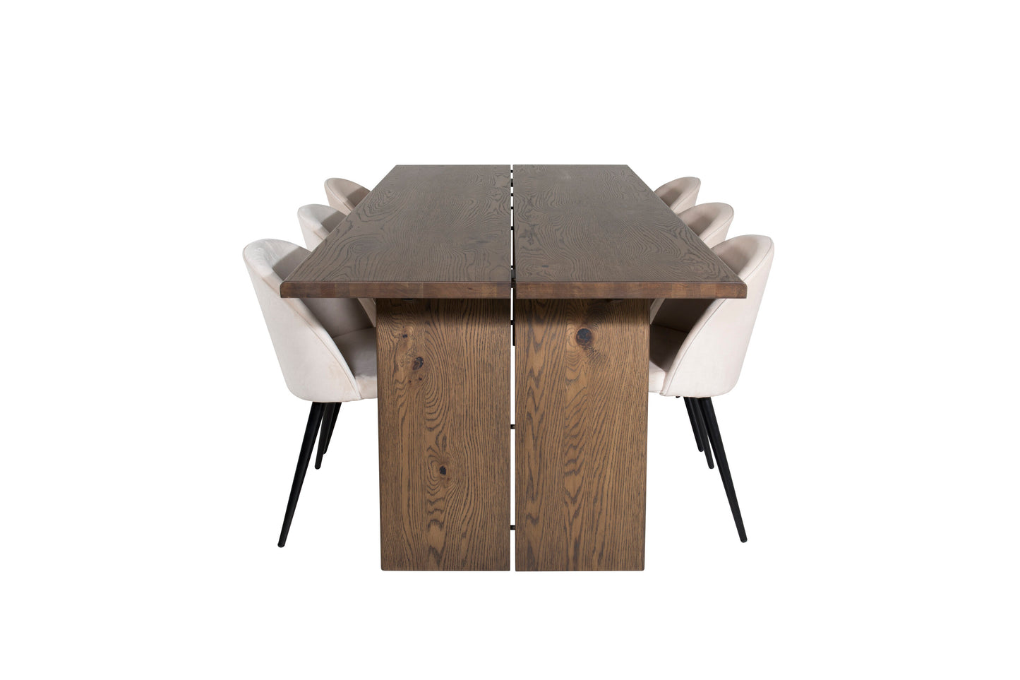 Logger Matbord med Velvet Stolarna Matgrupp
