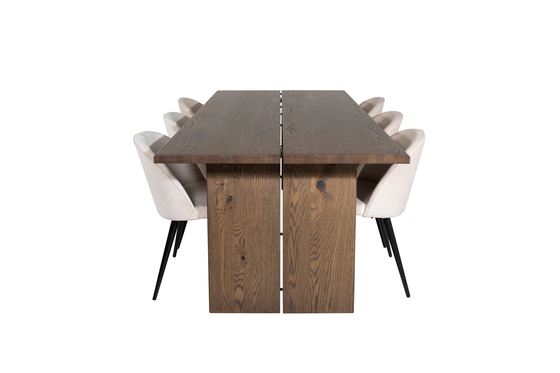 Logger Matbord med Velvet Stolarna Matgrupp