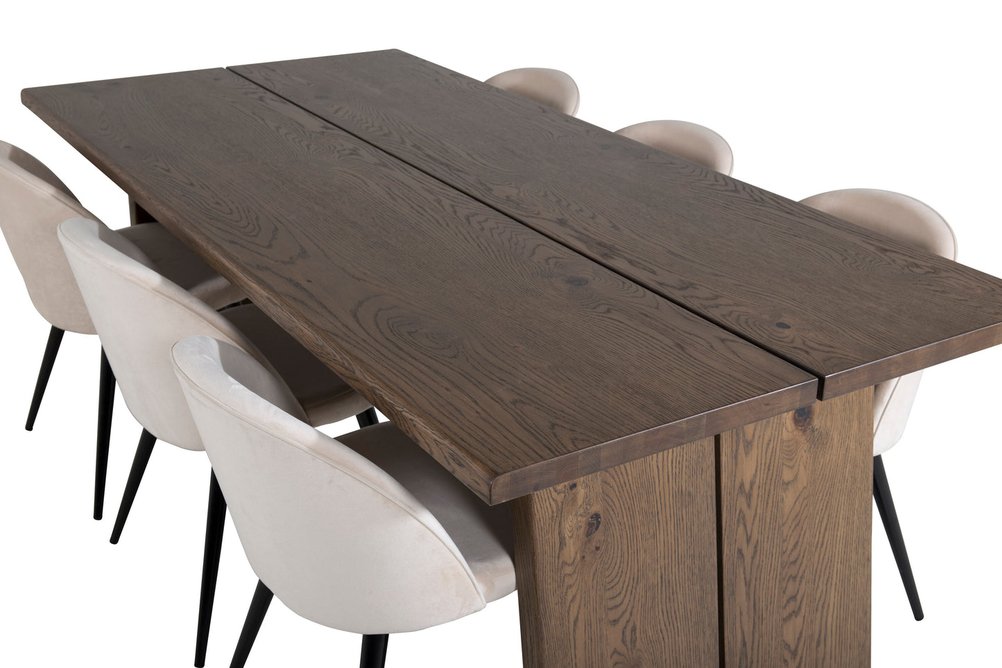 Logger Matbord med Velvet Stolarna Matgrupp
