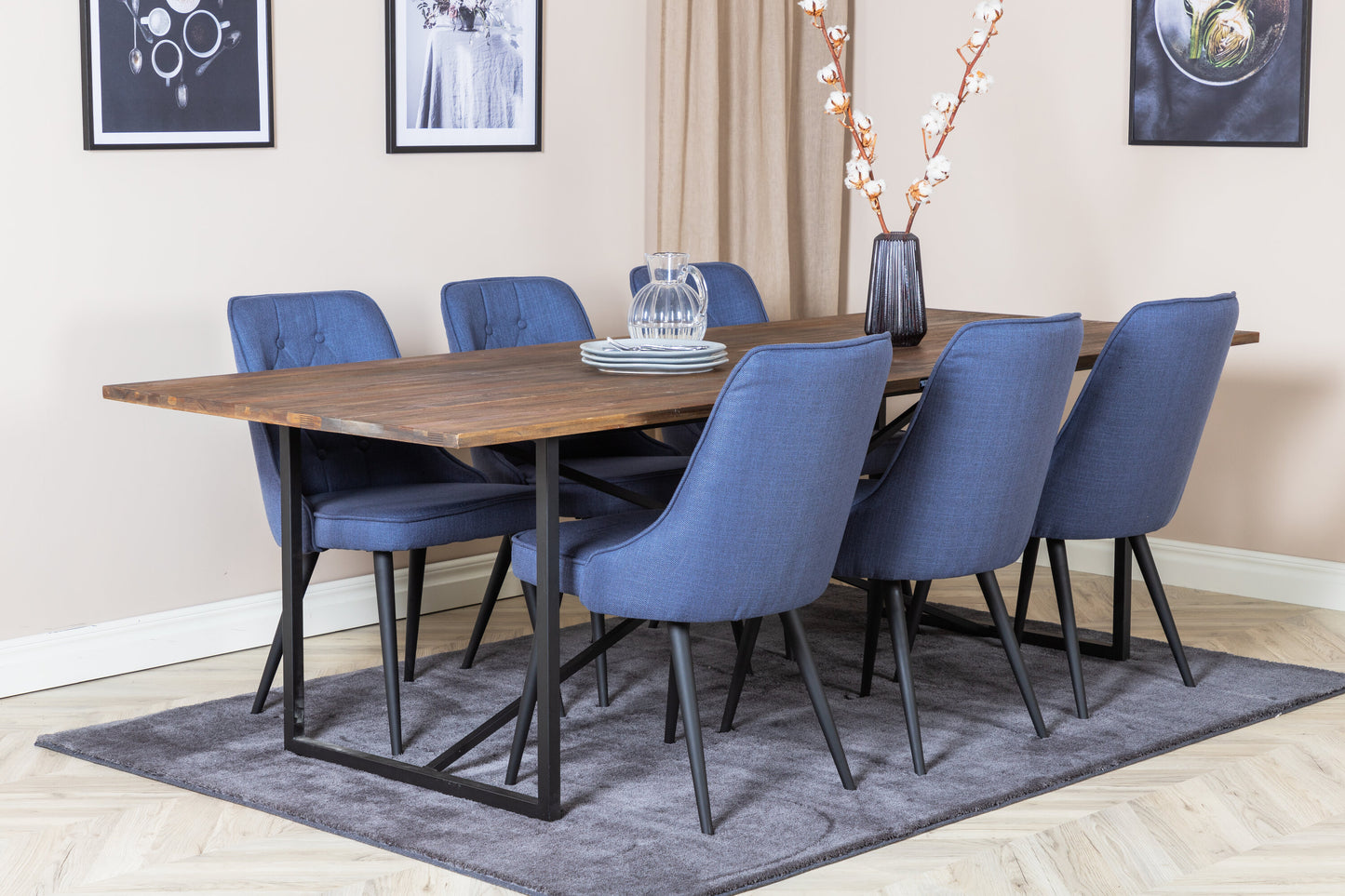 Padang Matbord med Velvet Deluxe Stolarna Matgrupp
