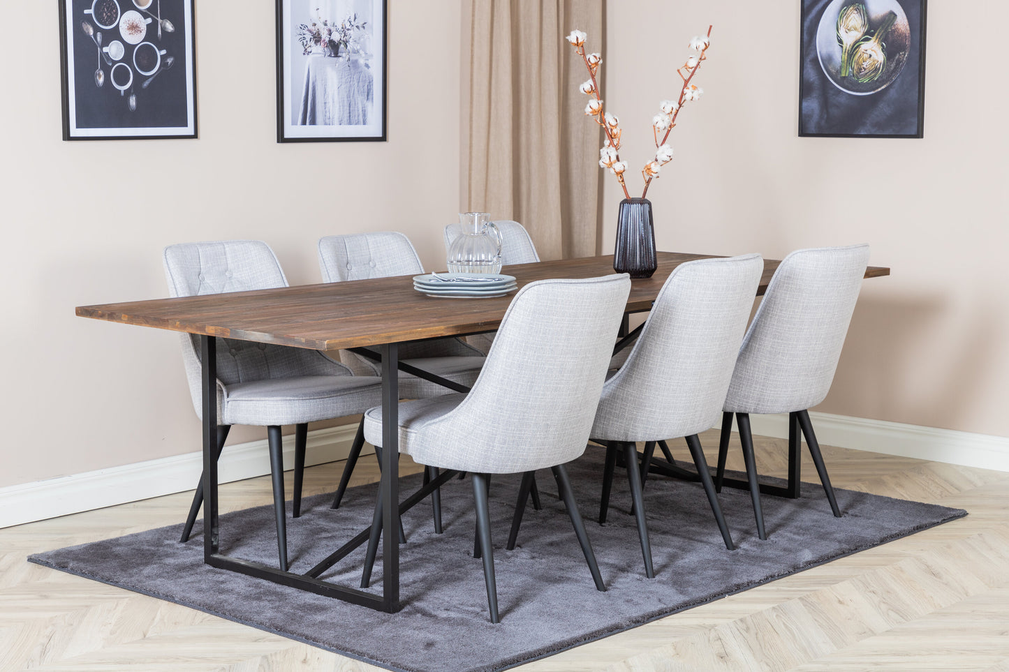 Padang Matbord med Velvet Deluxe Stolarna Matgrupp