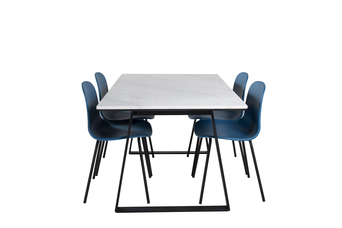 Estelle Matbord med Arctic Stolarna – Bord: 74,5x140x90 Stol: 47,5x82x49