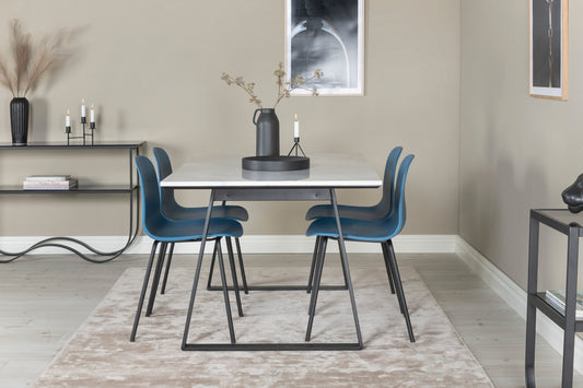 Estelle Matbord med Arctic Stolarna – Bord: 74,5x140x90 Stol: 47,5x82x49