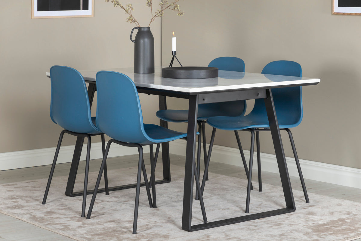 Estelle Matbord med Arctic Stolarna – Bord: 74,5x140x90 Stol: 47,5x82x49
