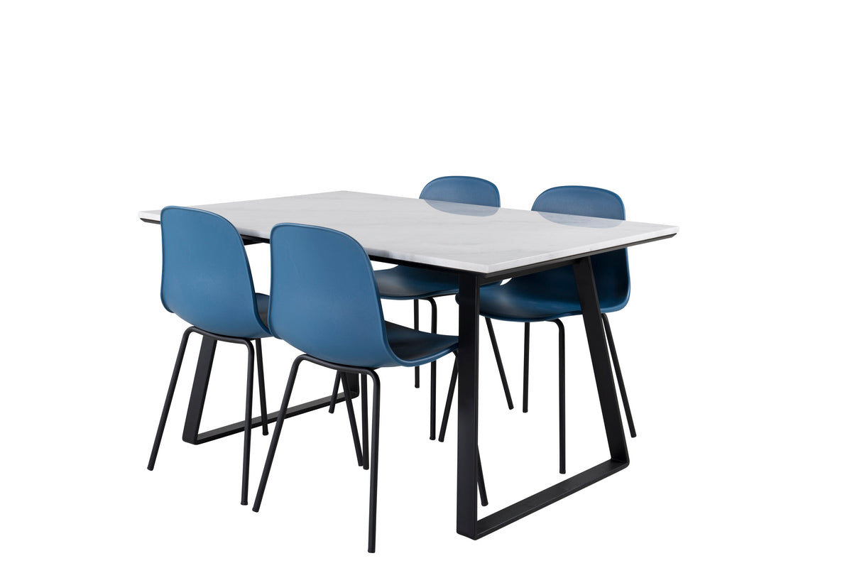 Estelle Matbord med Arctic Stolarna – Bord: 74,5x140x90 Stol: 47,5x82x49