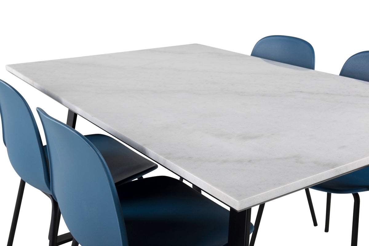 Estelle Matbord med Arctic Stolarna – Bord: 74,5x140x90 Stol: 47,5x82x49