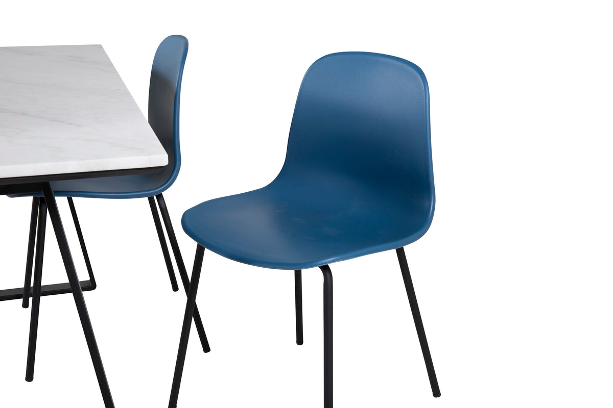 Estelle Matbord med Arctic Stolarna – Bord: 74,5x140x90 Stol: 47,5x82x49