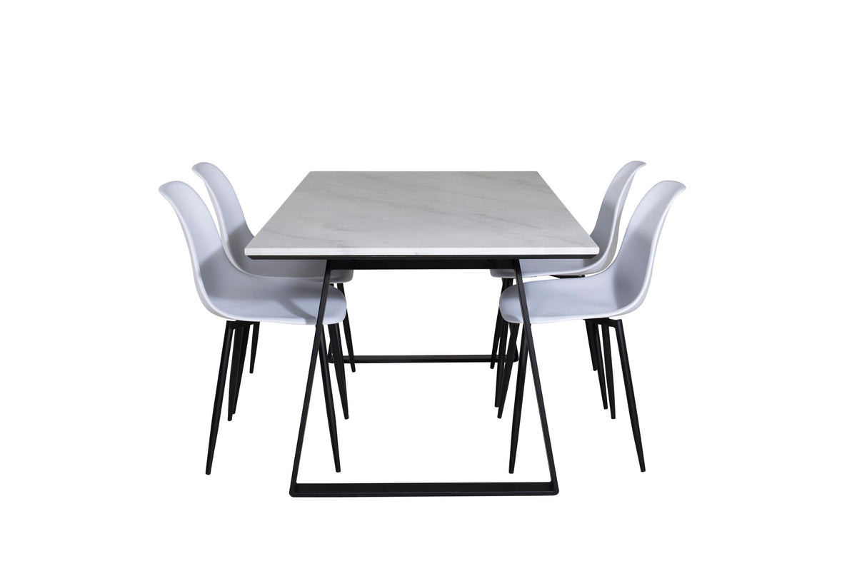 Estelle Matbord med Polar Stolarna – Bord: 74,5x140x90 Stol: 58x81x45,5