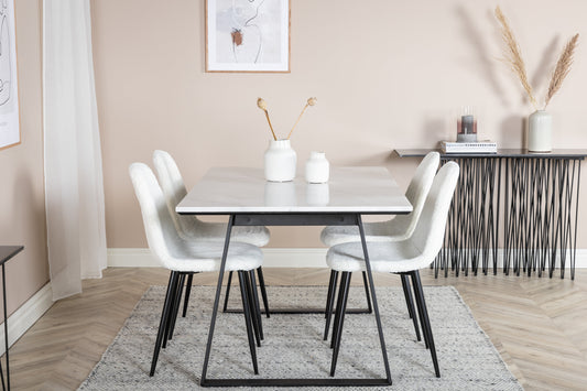 Estelle Matbord med Polar Stolarna – Bord: 74,5x140x90 Stol: 53x87x44