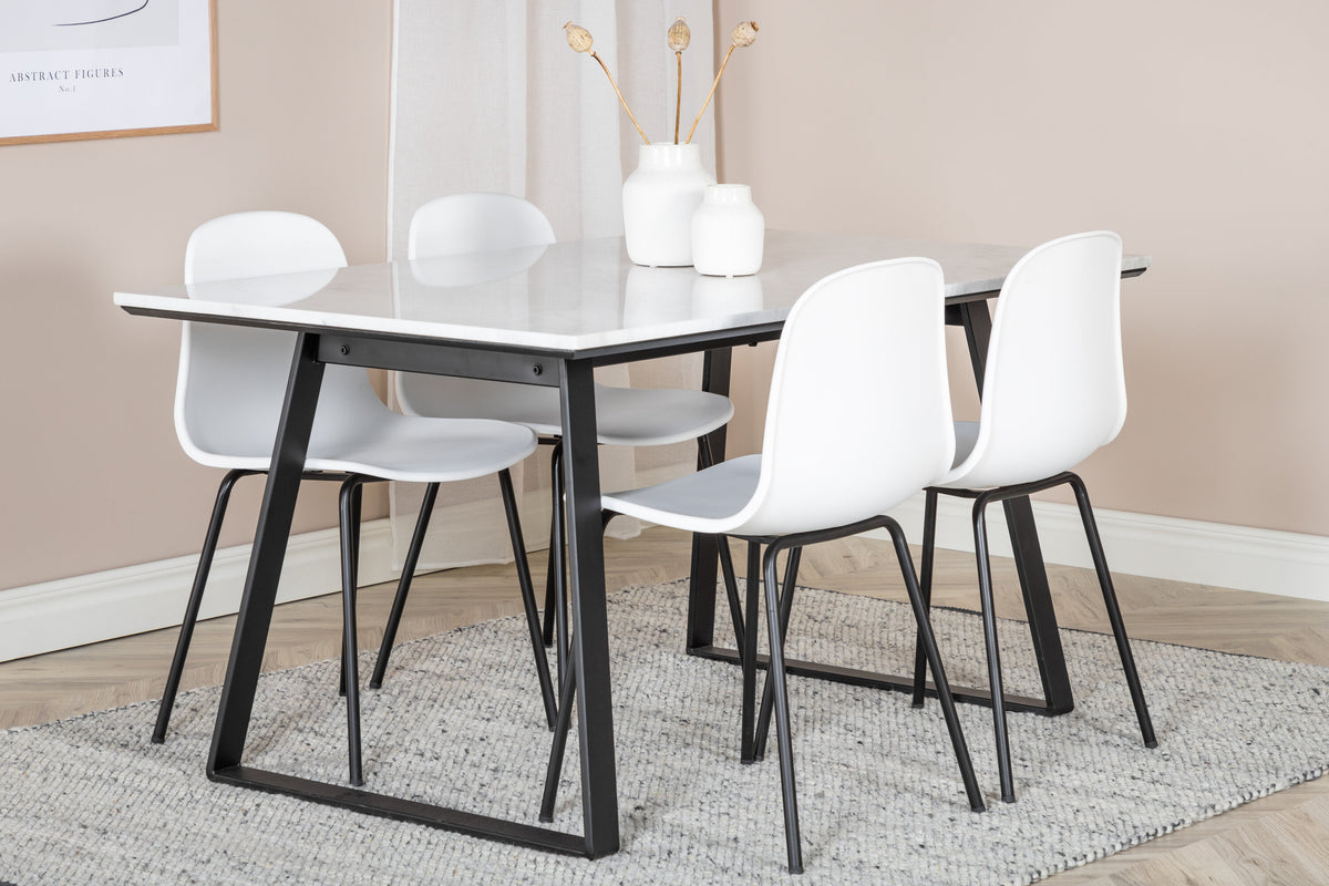 Estelle Matbord med Arctic Stolarna – Bord: 74,5x140x90 Stol: 47,5x82x49