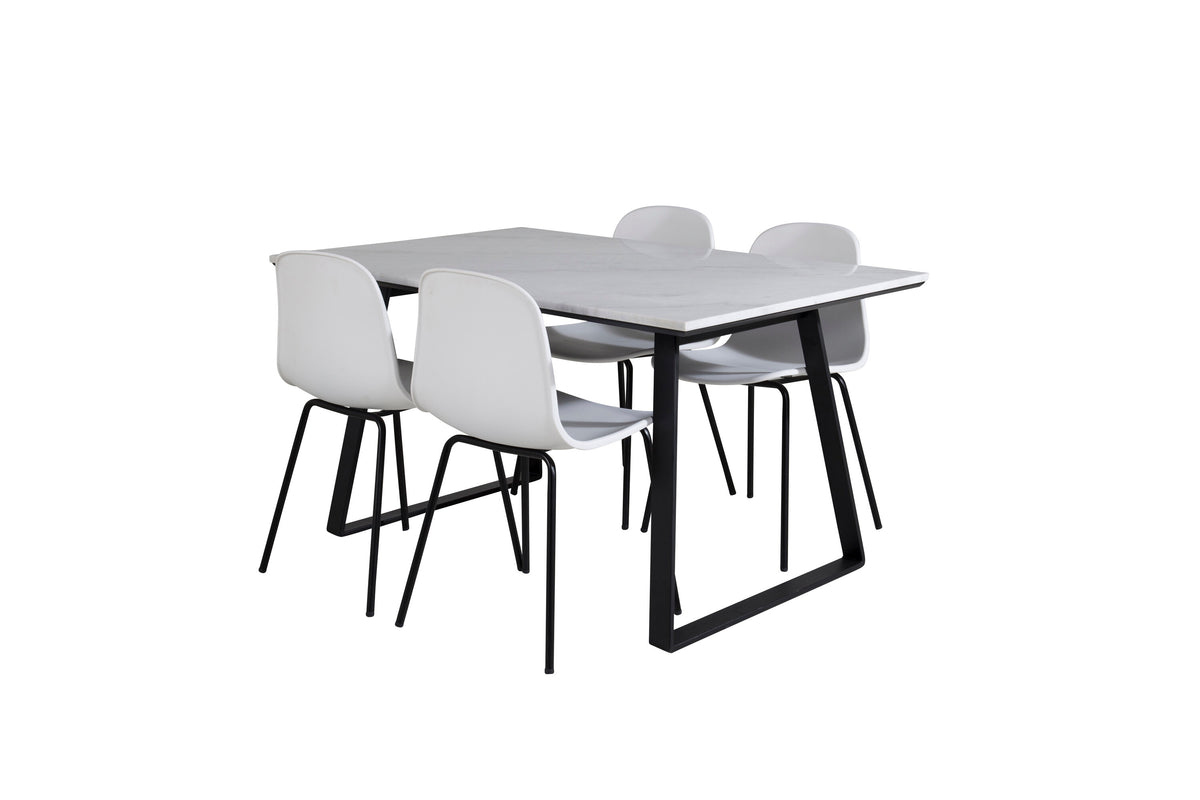 Estelle Matbord med Arctic Stolarna – Bord: 74,5x140x90 Stol: 47,5x82x49