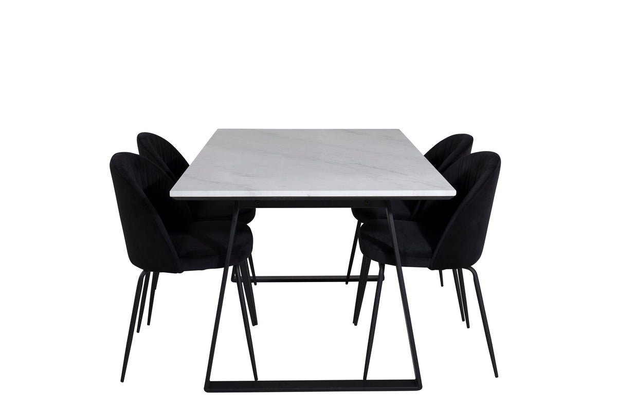 Estelle Matbord med Wrinkles Stolarna – Bord: 74,5x140x90 Stol: 50x79,5x49