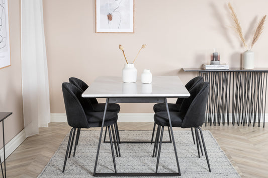 Estelle Matbord med Wrinkles Stolarna – Bord: 74,5x140x90 Stol: 50x79,5x49