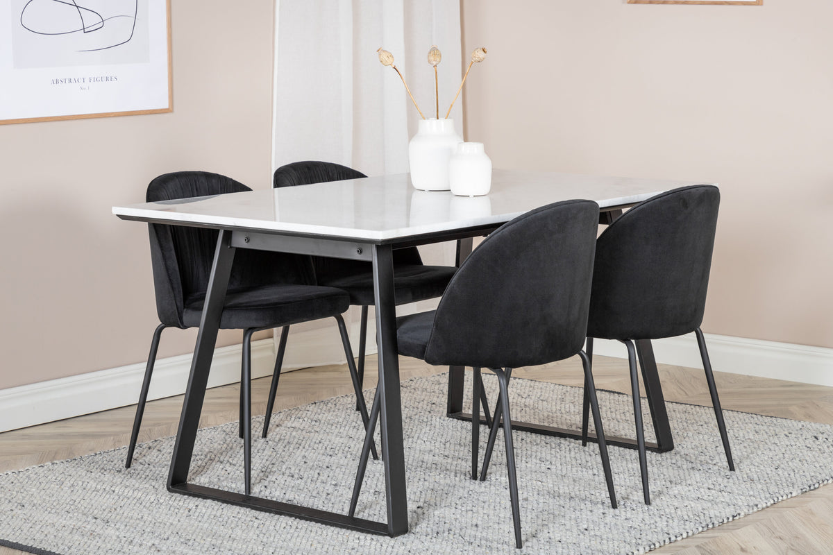 Estelle Matbord med Wrinkles Stolarna – Bord: 74,5x140x90 Stol: 50x79,5x49