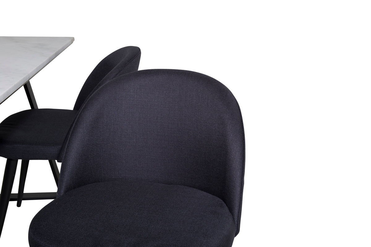 Estelle Matbord med Velvet Stolarna – Bord: 74,5x140x90 Stol: 57x76,5x50