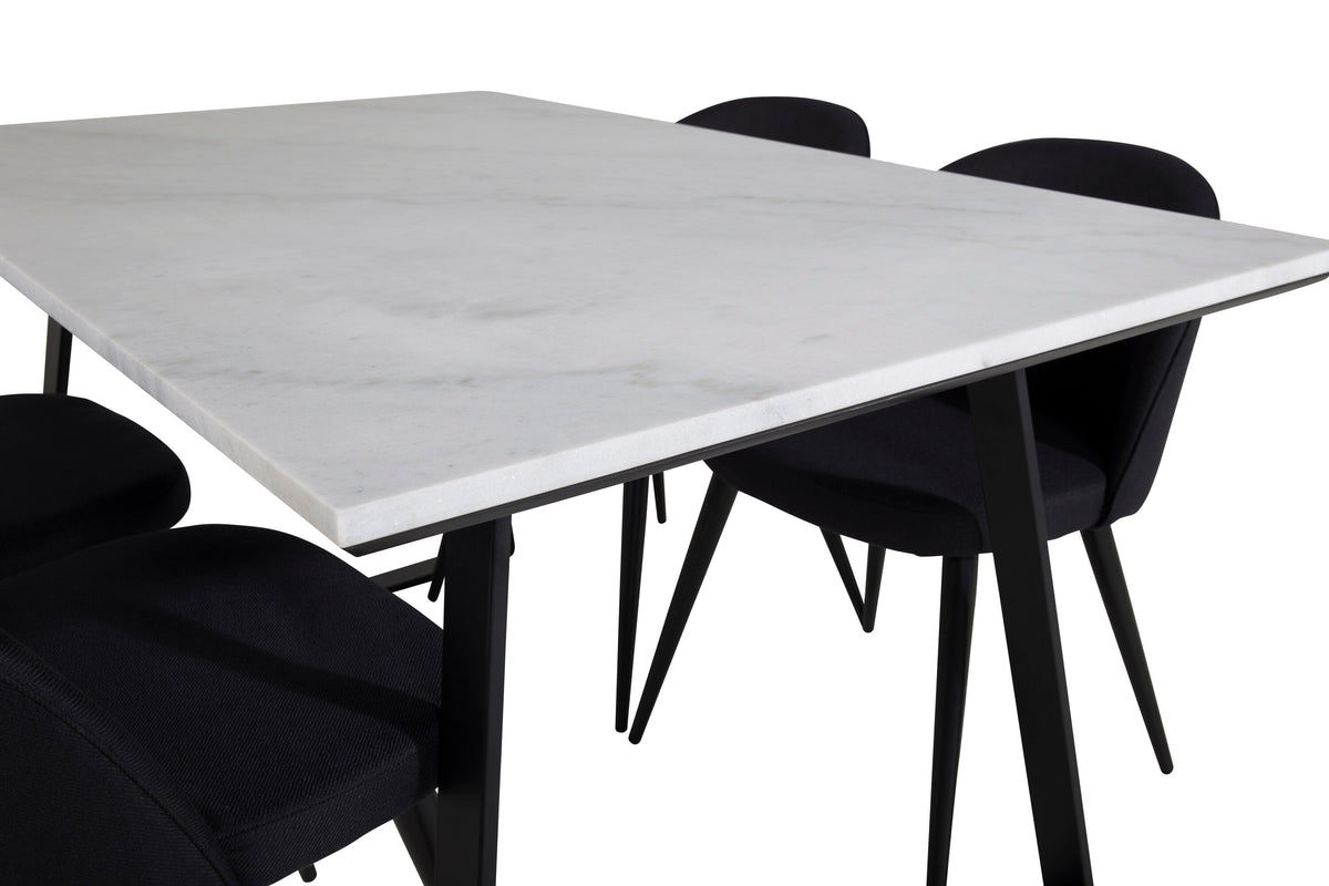 Estelle Matbord med Velvet Stolarna – Bord: 74,5x140x90 Stol: 57x76,5x50
