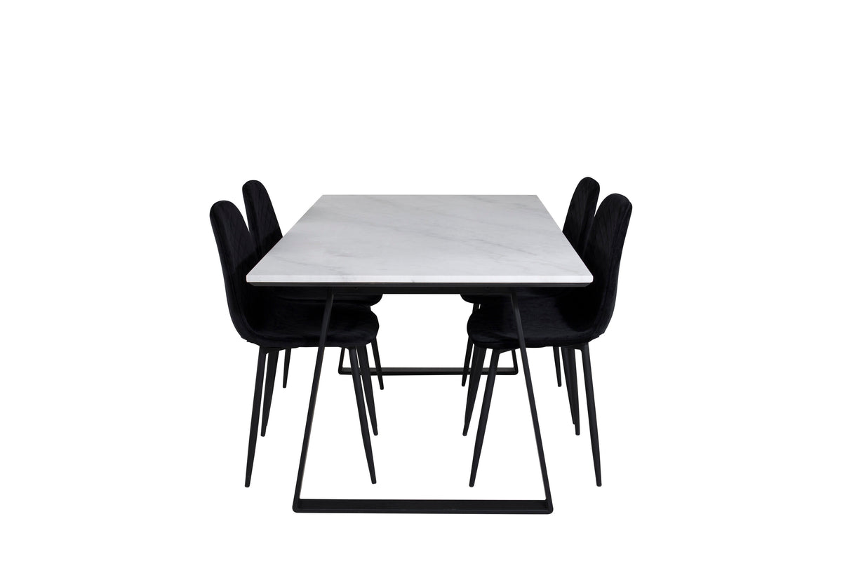 Estelle Matbord med Polar Stolarna – Bord: 74,5x140x90 Stol: 52x86x44