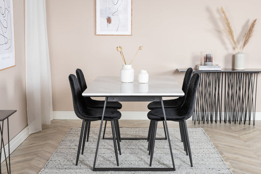 Estelle Matbord med Polar Stolarna – Bord: 74,5x140x90 Stol: 52x86x44