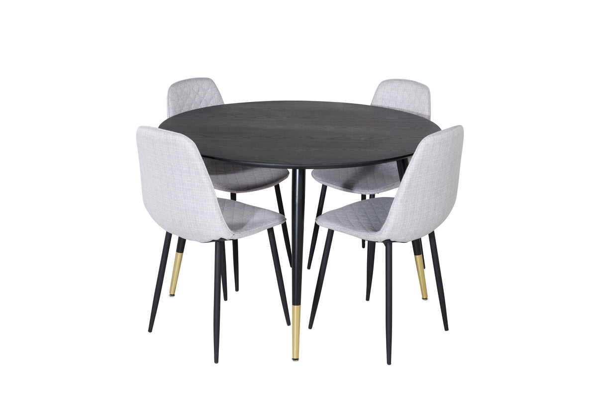 Dipp Matbord med Polar Stolarna – Bord: ⌀115 Stol: 52x86x44
