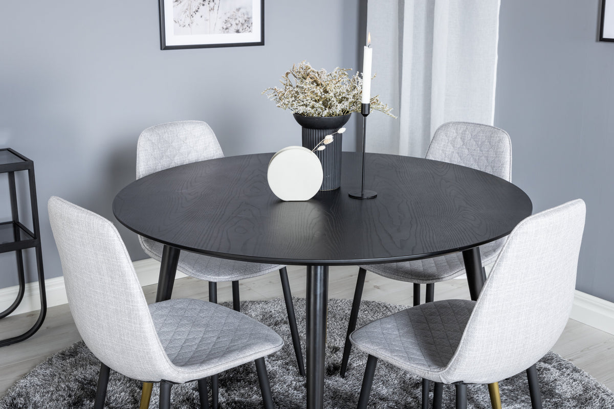 Dipp Matbord med Polar Stolarna – Bord: ⌀115 Stol: 52x86x44
