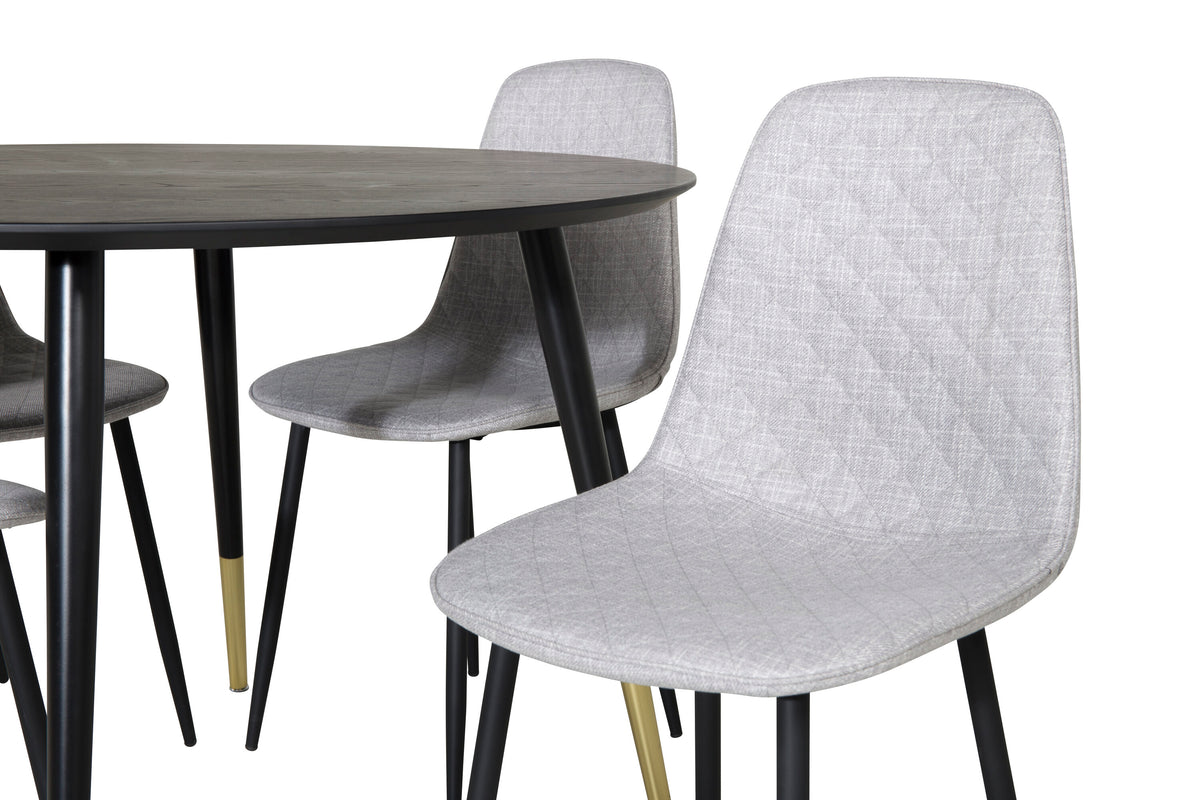 Dipp Matbord med Polar Stolarna – Bord: ⌀115 Stol: 52x86x44