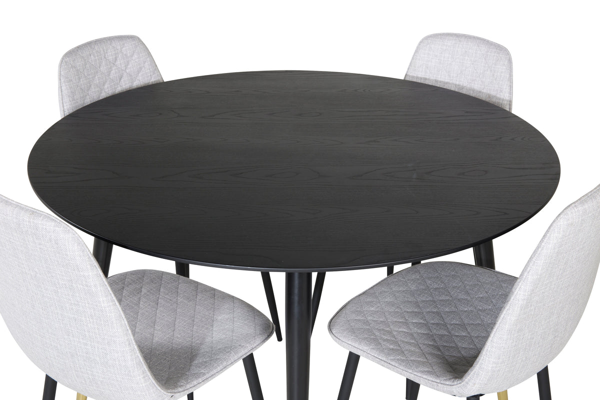 Dipp Matbord med Polar Stolarna – Bord: ⌀115 Stol: 52x86x44