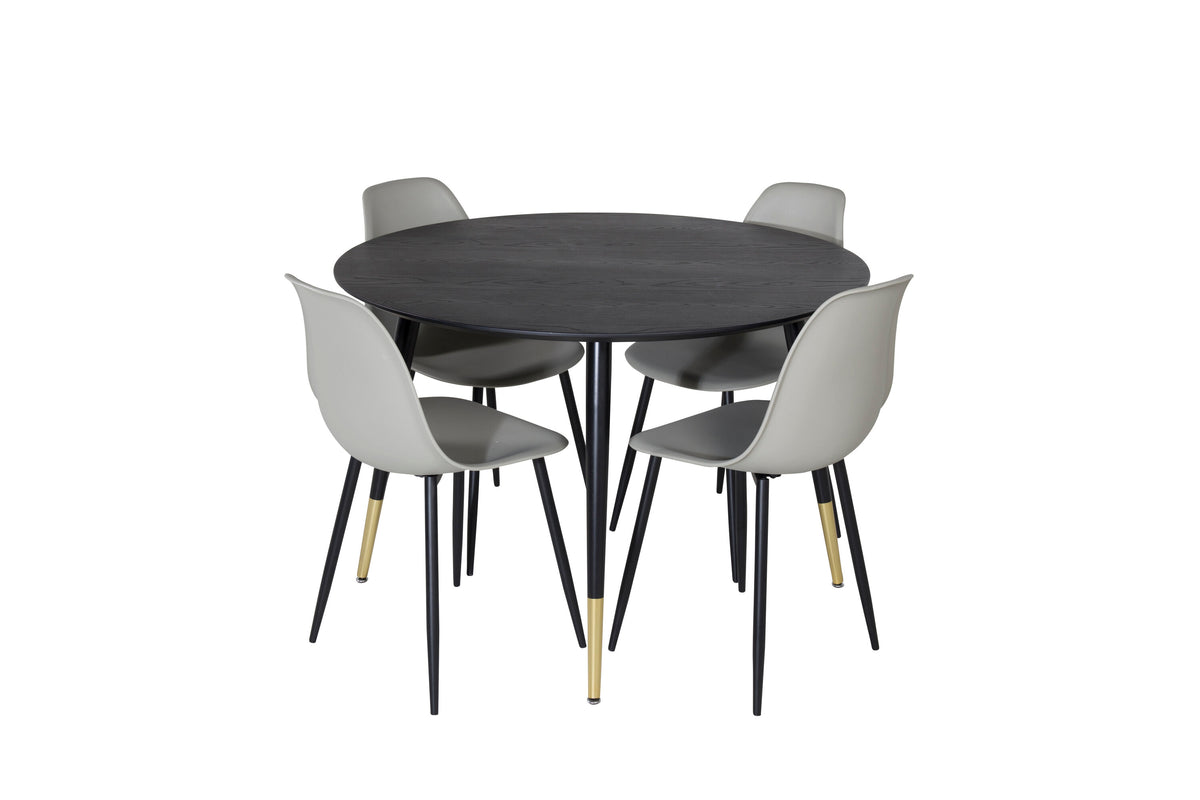 Dipp Matbord med Polar Stolarna – Bord: ⌀115 Stol: 58x81x45,5