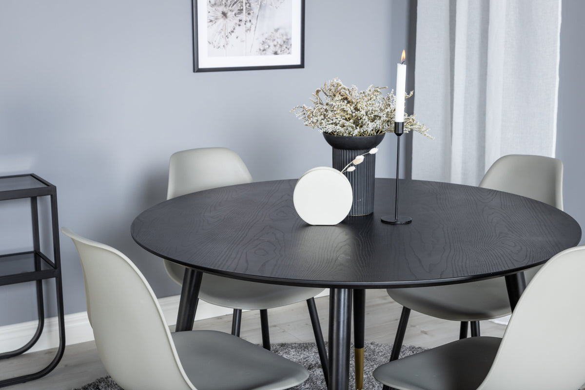 Dipp Matbord med Polar Stolarna – Bord: ⌀115 Stol: 58x81x45,5