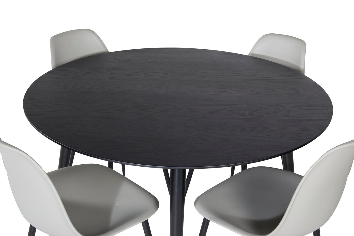 Dipp Matbord med Polar Stolarna – Bord: ⌀115 Stol: 58x81x45,5