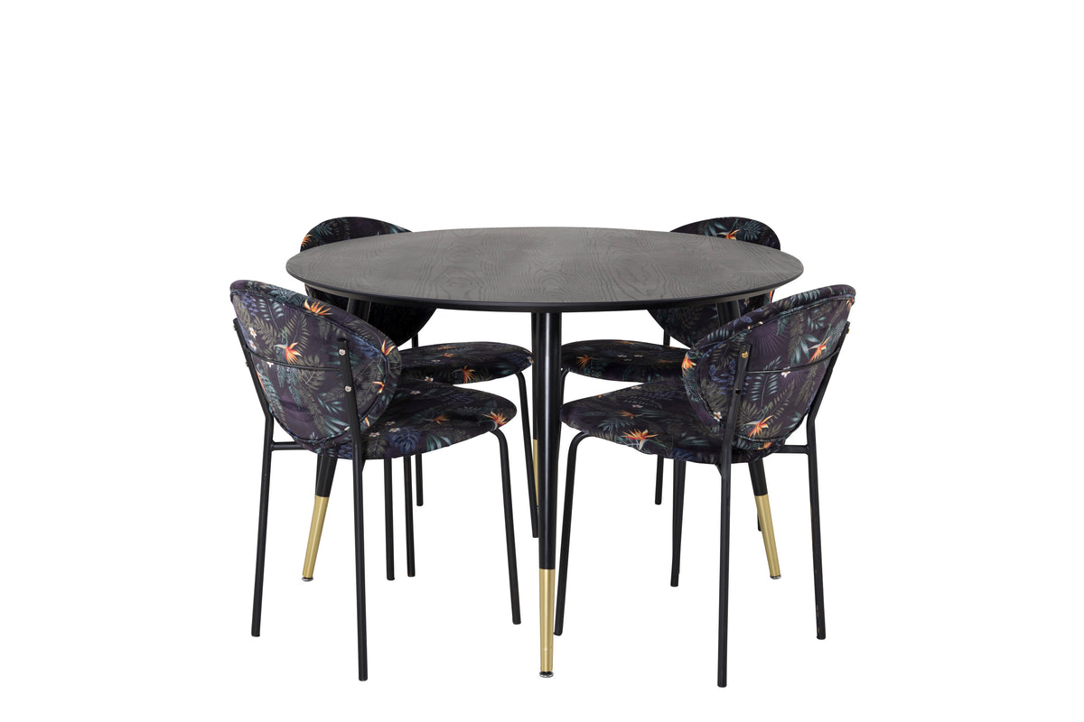 Dipp Matbord med Vault Stolarna – Bord: ⌀115 Stol: 61,5x80x46
