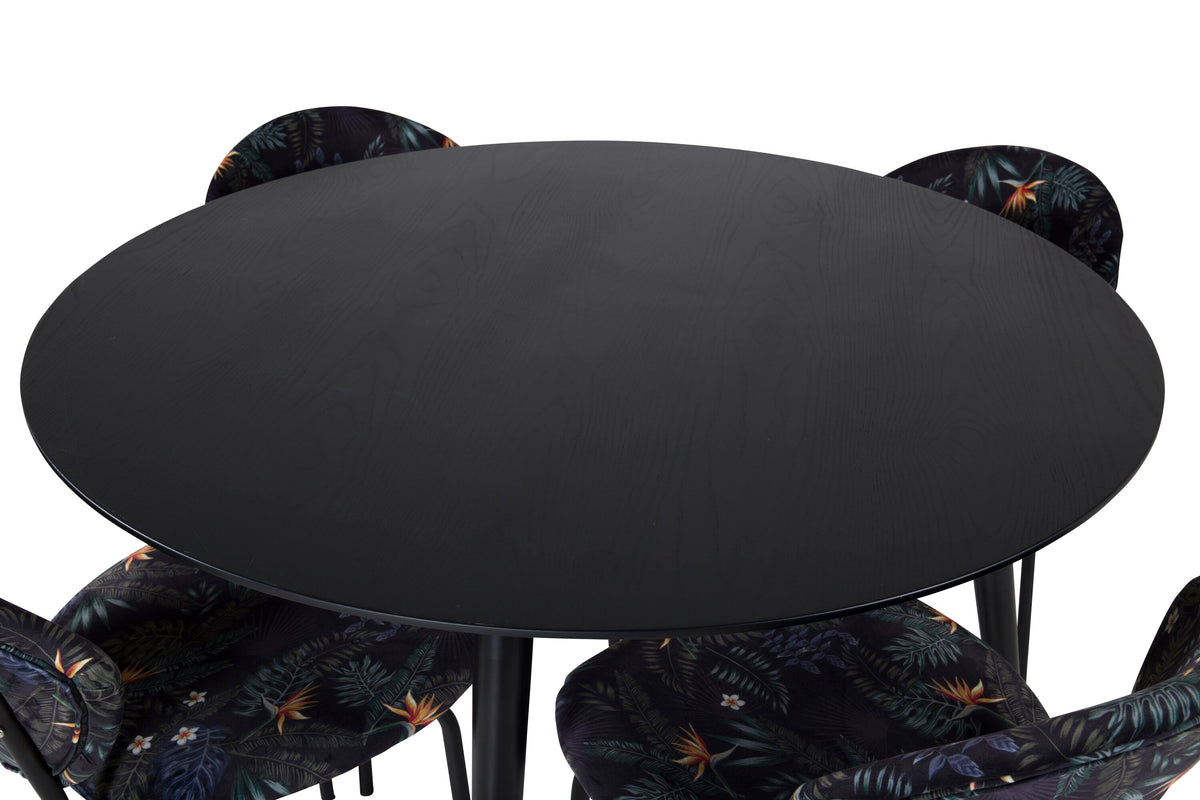 Dipp Matbord med Vault Stolarna – Bord: ⌀115 Stol: 61,5x80x46