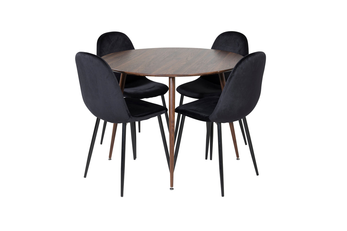 Plaza Matbord med Polar Stolarna – Bord: ⌀100 Stol: 53,3x88x42,5