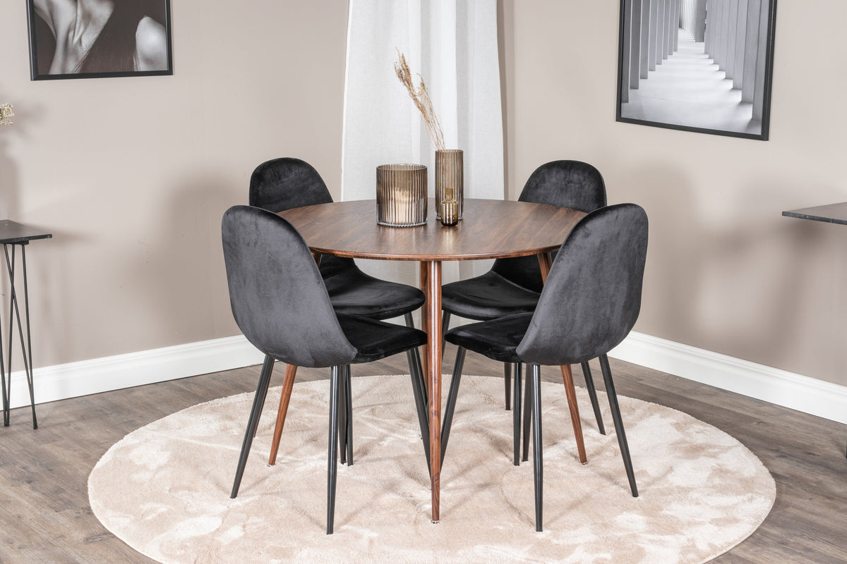 Plaza Matbord med Polar Stolarna – Bord: ⌀100 Stol: 53,3x88x42,5