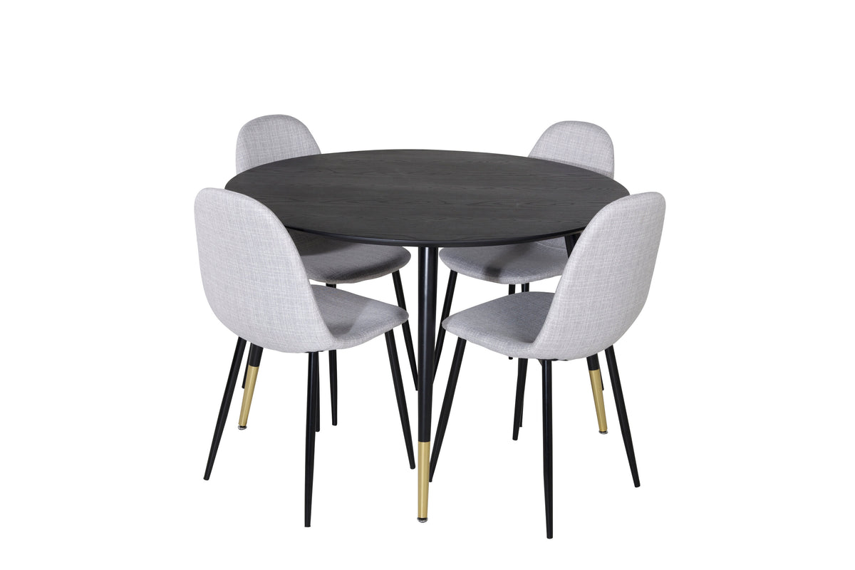 Dipp Matbord med Polar Stolarna – Bord: ⌀115 Stol: 53x87x44