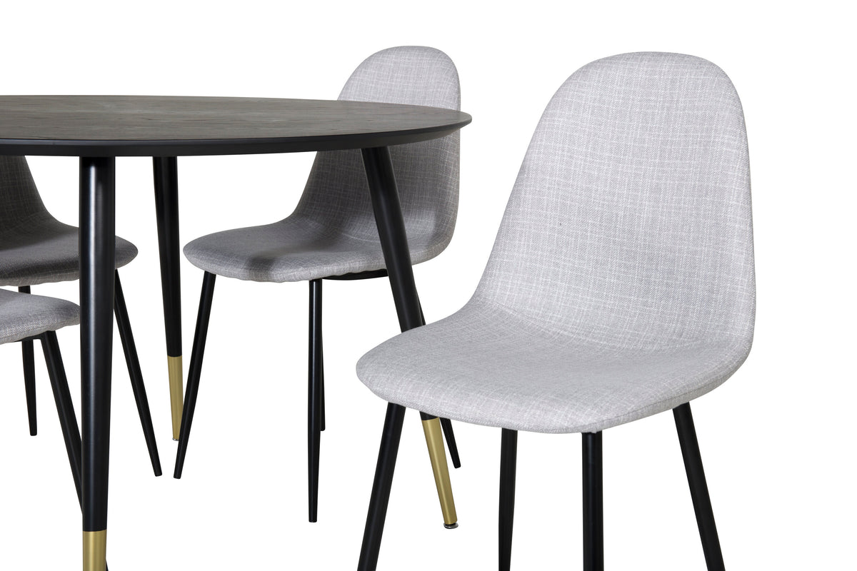 Dipp Matbord med Polar Stolarna – Bord: ⌀115 Stol: 53x87x44