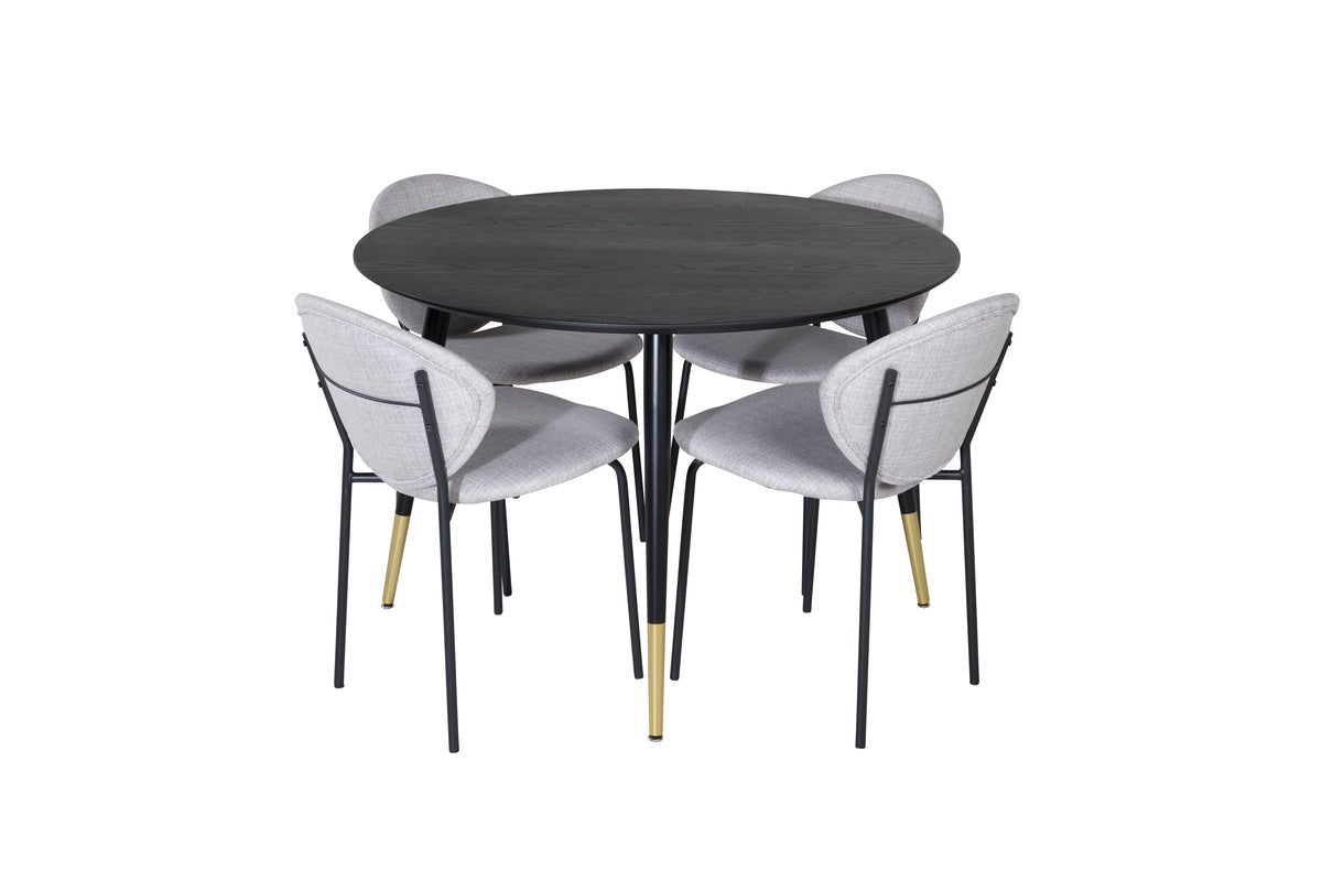 Dipp Matbord med Vault Stolarna – Bord: ⌀115 Stol: 61,5x80x46