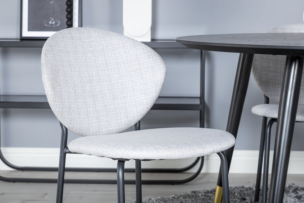 Dipp Matbord med Vault Stolarna – Bord: ⌀115 Stol: 61,5x80x46