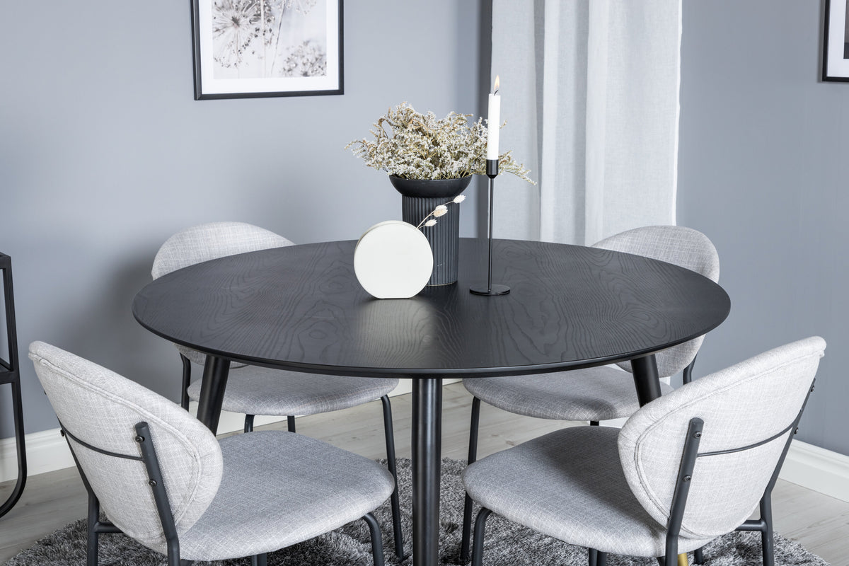Dipp Matbord med Vault Stolarna – Bord: ⌀115 Stol: 61,5x80x46