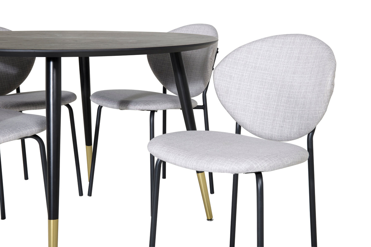 Dipp Matbord med Vault Stolarna – Bord: ⌀115 Stol: 61,5x80x46