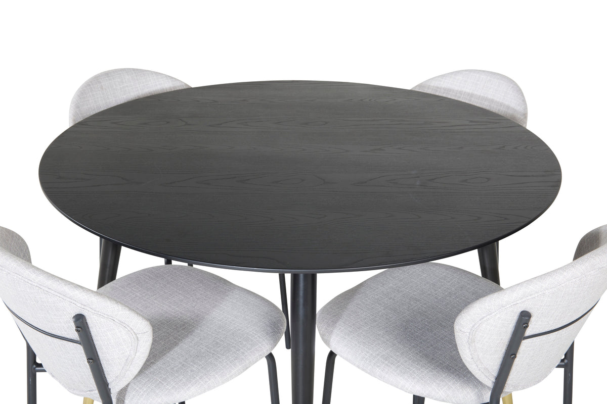 Dipp Matbord med Vault Stolarna – Bord: ⌀115 Stol: 61,5x80x46